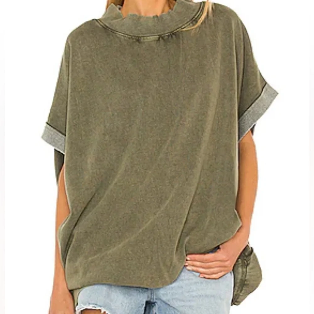 Free People Grove Pullover Green Size Med Oversized !!CHECK Measurements!! - Picture 3 of 13